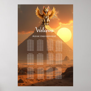 Mystical Winged Cat Sphinx - Ägyptische Fantasieku Poster