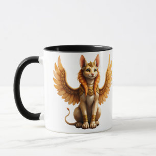 Mystical Winged Cat Sphinx - Ägyptische Fantasieku Tasse