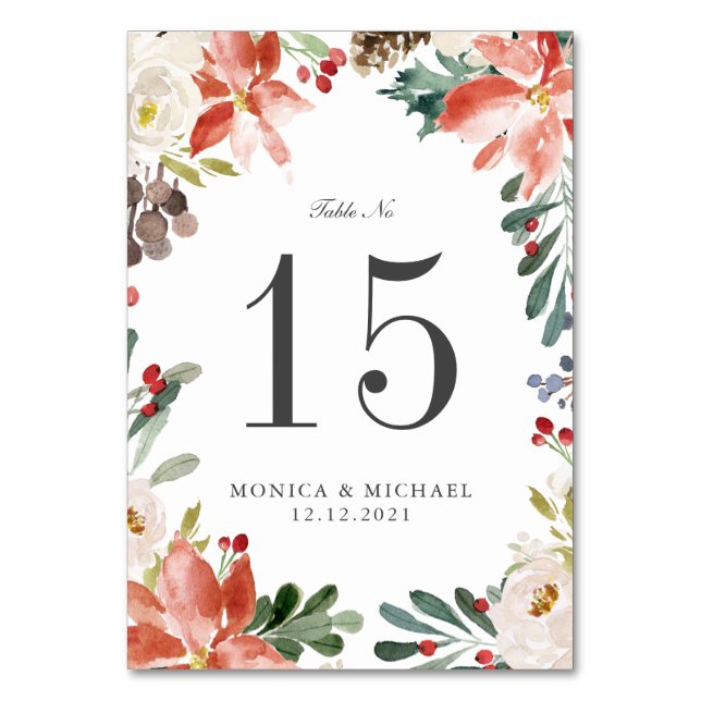 Mystical Winter WEDD Personalisierte Tischnummer (Vorderseite)