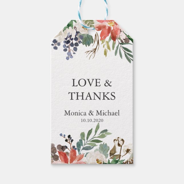 Mystical Winter | Wedding NAMES Vielen Dank Geschenkanhänger (Vorderseite)