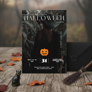 Mystical Witch Halloween Party Invitation Card  Einladung