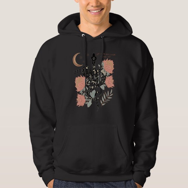 Mystical Witchy 777 Angel Number Snake Flower Aest Hoodie (Vorderseite)