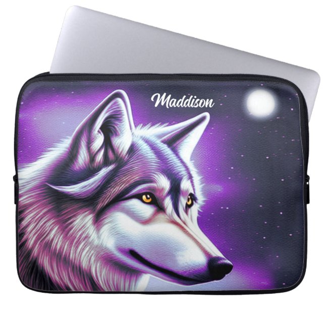 Mystical Wolf - Laptop-Sieb Laptopschutzhülle (Vorderseite)