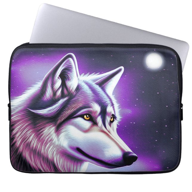Mystical Wolf Laptopschutzhülle (Vorderseite)