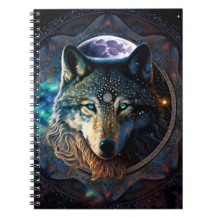 Mystical Wolf Moon Mandala Notizblock