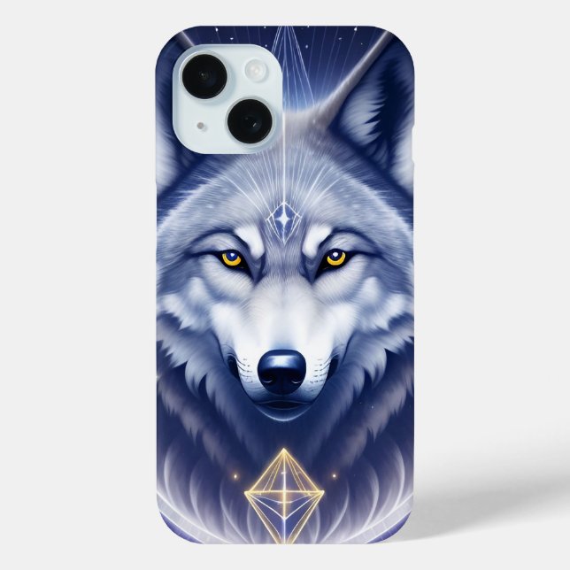 Mystical Wolf Portrait Art Case-Mate iPhone Hülle (Rückseite)