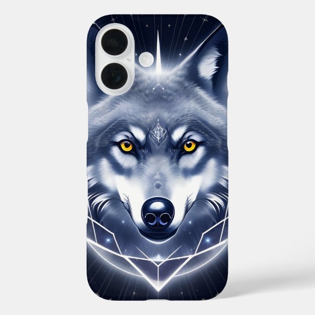 Mystical Wolf Portrait Art Case-Mate iPhone Hülle (Rückseite)