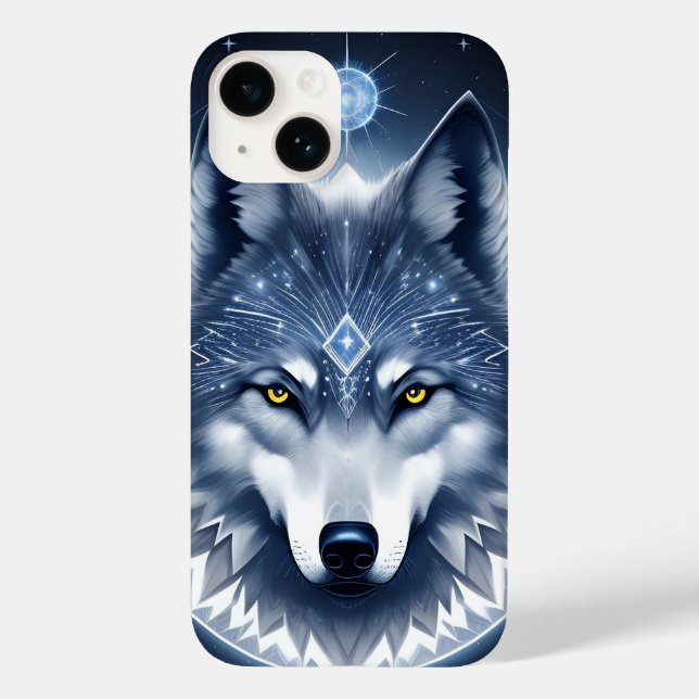 Mystical Wolf Portrait Art Case-Mate iPhone Hülle (Rückseite)