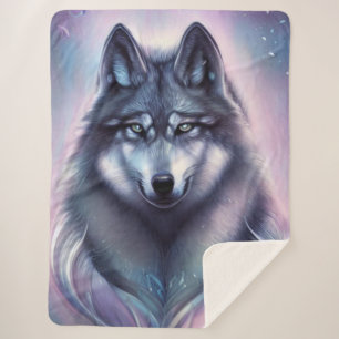 Mystical Wolf Sherpa Blanket Sherpadecke