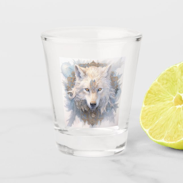Mystical Wolf Shot Glass Schnapsglas (Vorderseite)