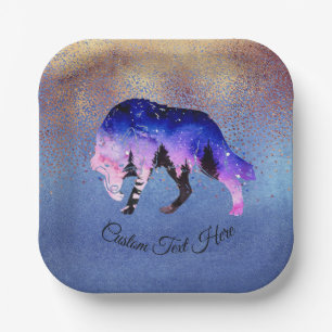 Mystical Wolf Spirit Animal Personalisiert Pappteller