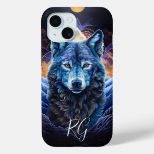 Mystical Wolf Visionary Fantasy Art Monogram Case-Mate iPhone Hülle