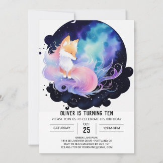 Mystical Woodland Fox Geburtstag Einladung