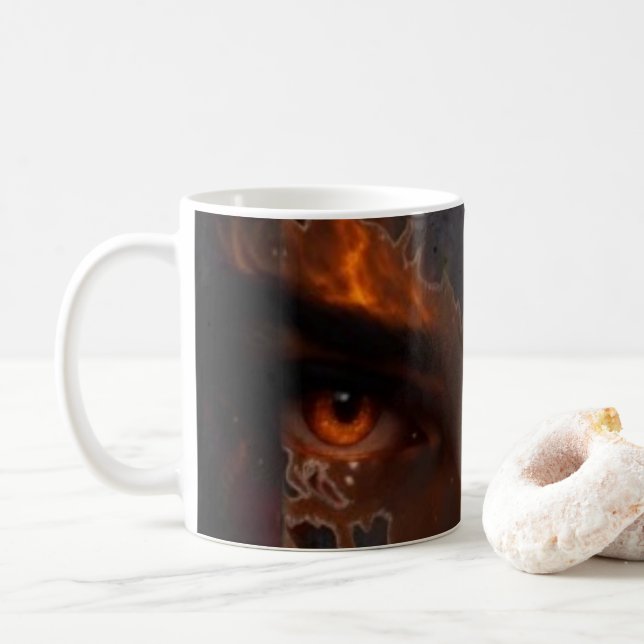 Mystick Burning Eye Dark Fantasy Ästhetik Tasse (Mit Donut)