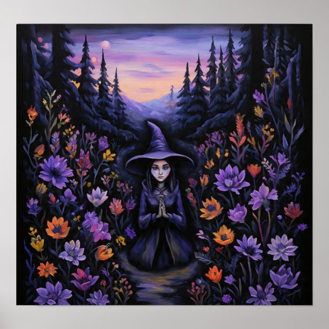 MysticWildFlowerHexe Poster (Vorne)
