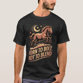 Mystiek Paard T-shirt – Born to Bolt, Not to Blend