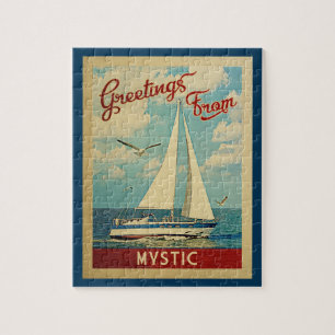 Mystik-Connecticut-Puzzle Segelboot Vintage Puzzle
