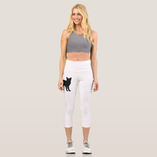 Mystik der Feline: Eine elegante Cat-Silhouette Capri Leggings