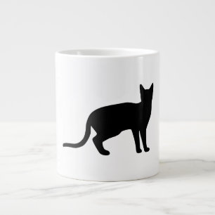Mystik der Feline: Eine elegante Cat-Silhouette Jumbo-Tasse