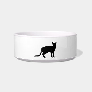 Mystik der Feline: Eine elegante Cat-Silhouette Napf