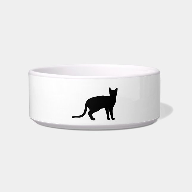 Mystik der Feline: Eine elegante Cat-Silhouette Napf (Vorderseite)