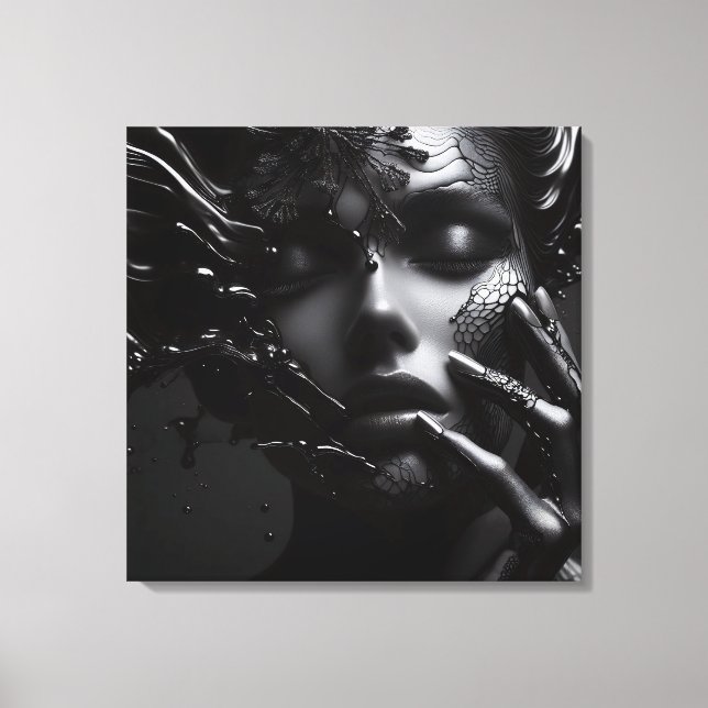 Mystik der Schatten: Ein Tanz aus Licht und Dunkel Leinwanddruck (Vorderseite)