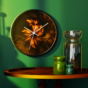 Mystik Garden Abstract Art Round Große Wanduhr