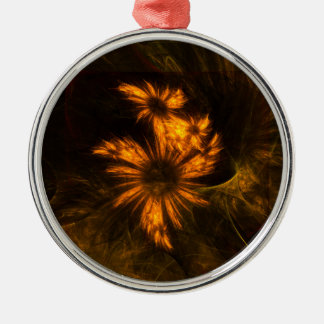 Mystik Garden Abstract Art Round Silbernes Ornament