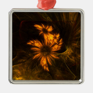 Mystik Garden Abstract Art Square Silbernes Ornament