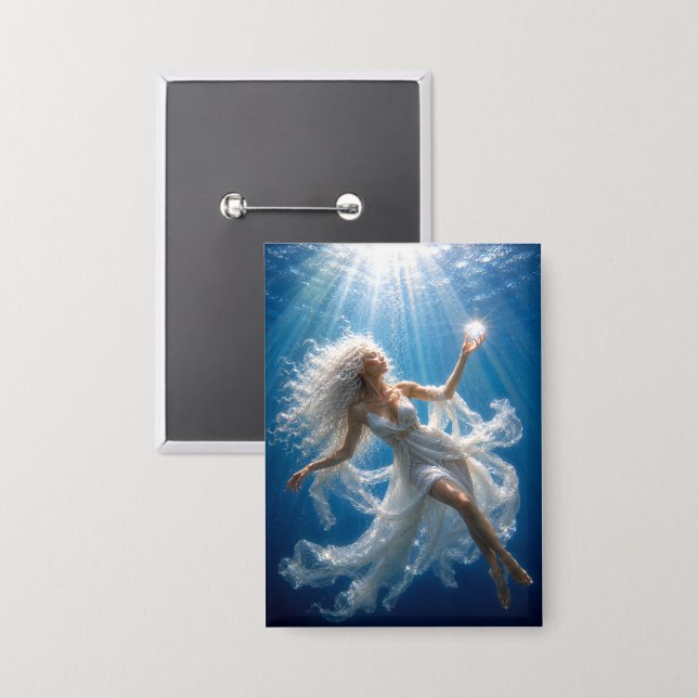 Mystik Woman Anstecker  Button (Vorderseite/Rückseite)