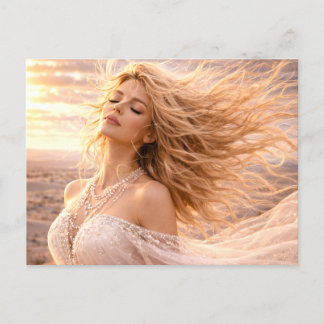 Mystik Woman Postkarte – Galaktisch schön