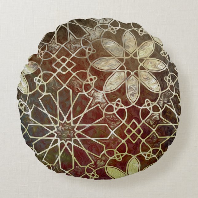 Mystiker deckt II mit Ziegeln Rundes Kissen (Vorderseite)