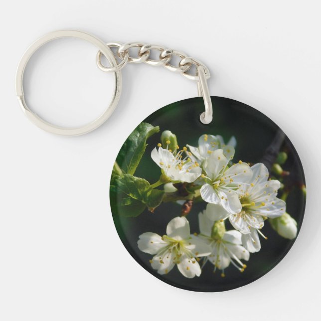 Mystique Dark Botanical Plum Blossom Keyring Schlüsselanhänger (Vorderseite)
