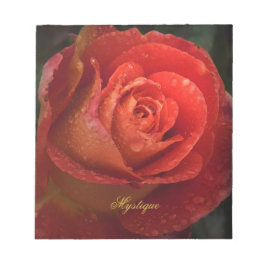 Mystique Dark Botanical Red Orange Rose Notizbuch Notizblock