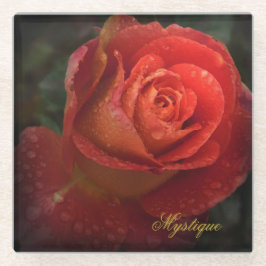 Mystique Dark Botanical Rote Orange Rose Untersetz Glasuntersetzer