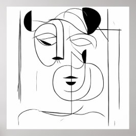 Mystique Enthüllt: Abstrakte Maske-Impressionen Poster