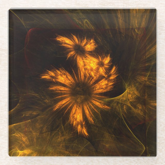 Mystique Garden Abstrakt Art Glasuntersetzer (Vorderseite)