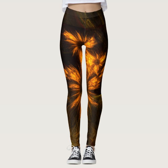 Mystique Garden Abstrakt Art Leggings (Vorderseite)