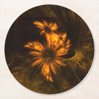 Mystique Garden Abstrakt Art Runder Pappuntersetzer