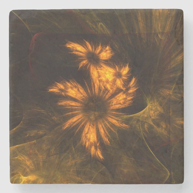 Mystique Garden Abstrakt Art Steinuntersetzer (Vorderseite)