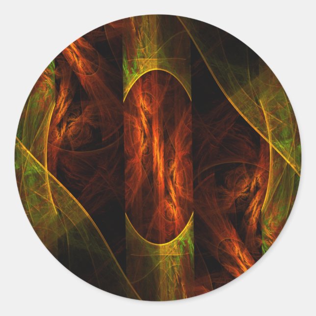 Mystique Jungle Abstrakt Art Round Sticker (Vorderseite)