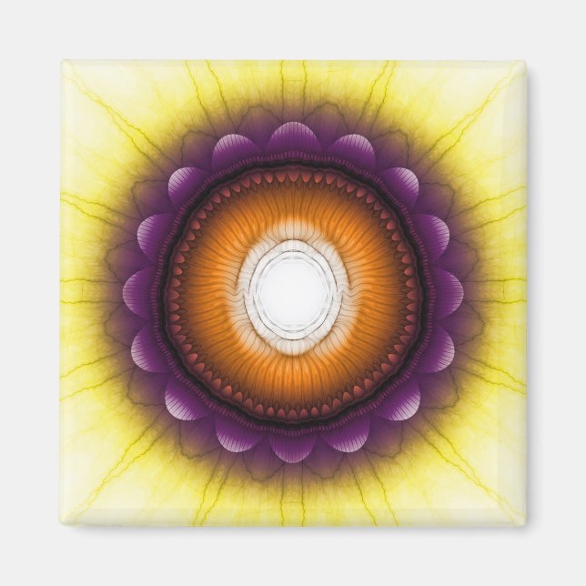 Mystisch glänzende orangefarbene Ornamente Magnet (Vorne)