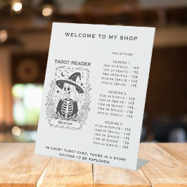 Mystisch-gotische Schwarz-Weiß-Tarot-Design Sockelschild