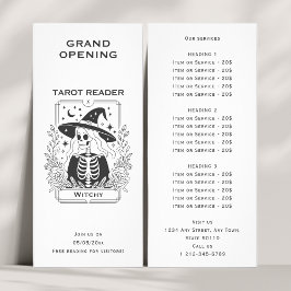 Mystisch-gotische Schwarz-Weiß-Tarot-Design Werbekarte
