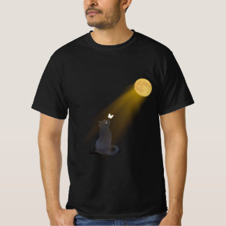 Mystisch schwarze Katze, die den leuchtenden Mond T-Shirt