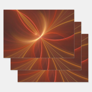 Mystische abstrakte Fraktalkunst moderne warme Far Geschenkpapier Set