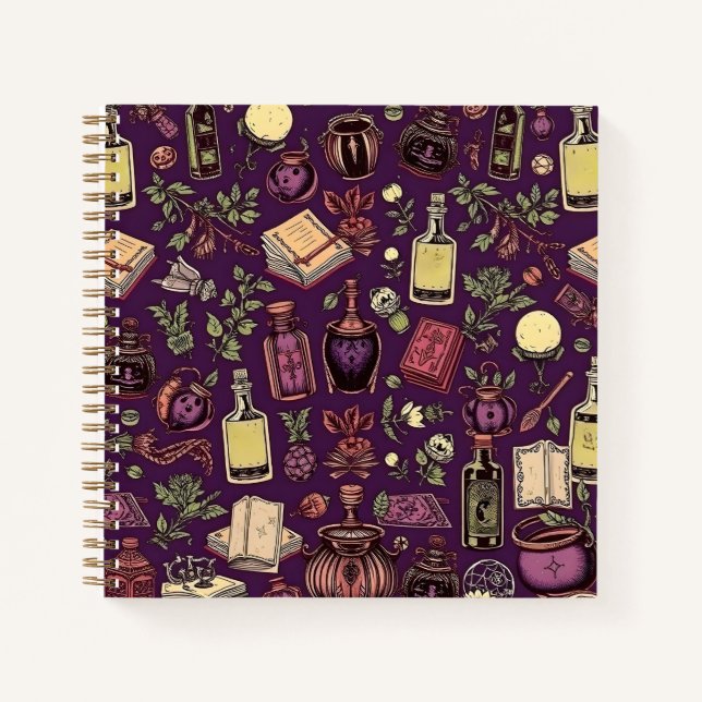 Mystische Alchimie - Vintage Halloween-Vibes Notizbuch (Vorderseite)