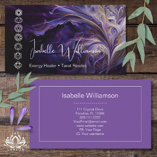 Mystische Amethyst-Chakras-Reiki-Meditations-Yoga Visitenkarte