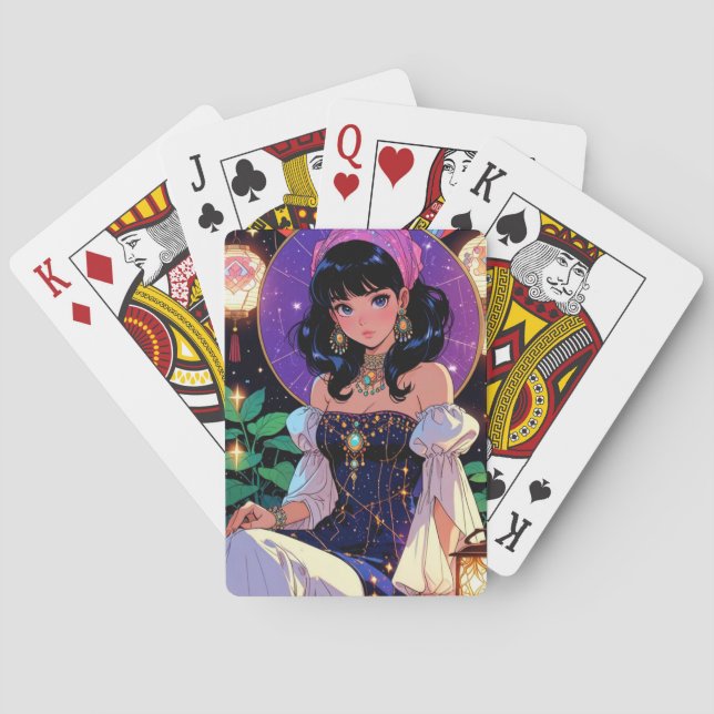 Mystische Anime-Spielkarten Spielkarten (Rückseite)
