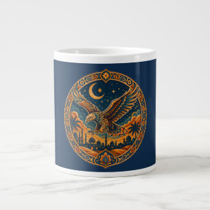 Mystische arabische Eulen-Halbmond-Wüstenkunst Jumbo-Tasse